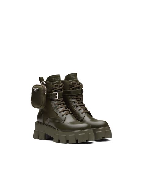 prada lug-sole canvas combat boots|Monolith leather and Re.